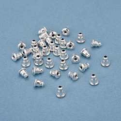 304 Stainless Steel Ear Nuts, Silver, 5.5x5mm, Hole: 0.8mm(STAS-H436-S)