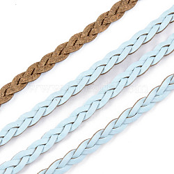 Braided PU Leather Cords, for Bracelet Necklace Jewelry Making, Light Cyan, 5x2mm, about 54.68 yards(50m)/bundle(LC-S018-10B)