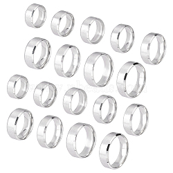 DICOSMETIC 18Pcs 9 Size 201 Stainless Steel Plain Band Ring for Men Women, Matte Stainless Steel Color, Inner Diameter: US Size 4 1/2~14(15.2~23mm), 2Pcs/size(RJEW-DC0001-07B)
