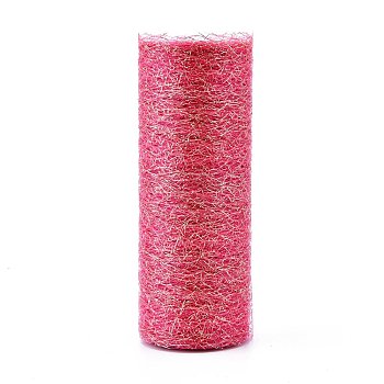 Mesh Ribbon Roll, Spider Web Trim Ribbon Roll, for DIY Craft Gift Packaging, Home Party Wall Decoration, Cerise, 6 inch(15cm),  10yards/roll