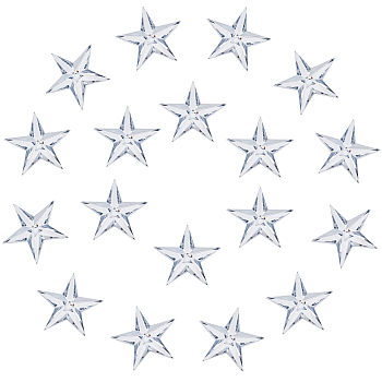 300Pcs Acrylic Cabochons, Costume Accessories, Star, WhiteSmoke, 18.5x19x3mm