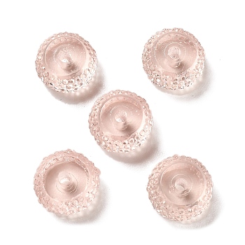 Transparent Resin Beads, Textured Rondelle, PeachPuff, 12x7mm, Hole: 2.5mm