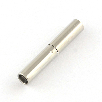 Column Smooth Surface 316 Surgical Stainless Steel Bayonet Clasps, Stainless Steel Color, 21x3mm, Hole: 2.5mm