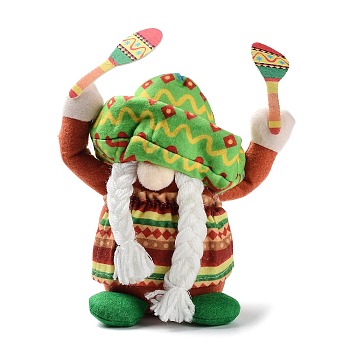 Carnival Ornaments, Polyester Gnome Figurines, Home Party Decoration, Lime, 160x73x240mm
