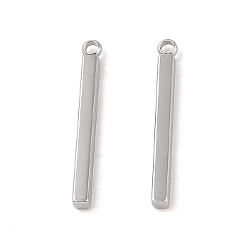 304 Stainless Steel Pendants, Cuboid/Bar Charm, Stainless Steel Color, 22.5x2.5x2mm, Hole: 1.4mm