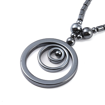 Non-Magnetic Synthetic Hematite Necklaces for Men, with Alloy Clasp, 17.87 inch(45.4cm)