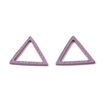 Spray Painted Alloy Linking Rings, Triangle, Old Rose, 17.5x20x1.5mm, Inner Diameter: 12.5x14mm