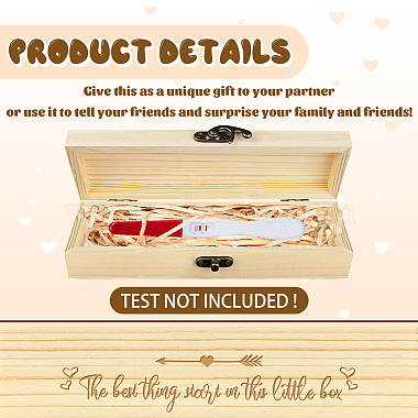 Rectangle Wooden Pregnancy Test Keepsake Box with Lock(CON-WH0103-001)-3
