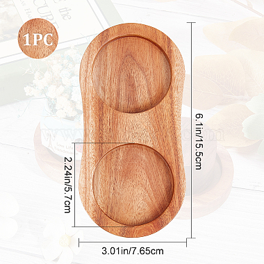 2-Slot Wooden Salt and Pepper Mill Tray(WOOD-WH0030-31)-2