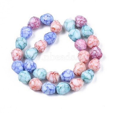 Opaque Baking Painted Crackle Glass Beads Strands(EGLA-N006-025)-2