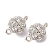 Alloy Rhinestone Magnetic Clasps with Loops(RB-H116-3-N-1)-1