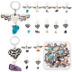 4 Sets 2 Styles Chakra Natural & Synthetic Mixed Stone Chips Alloy Pendants(FIND-CN0001-40)-1