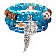5 pièces 5 style bois et verre graine et acrylique perlé bracelets extensibles sertis de baseball(JB709A)-1