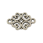 Tibetan Style Alloy Flower Links connectors, Cadmium Free & Lead Free, Antique Silver, 13x19.5x1mm, Hole: 2mm, about 930pcs/1000g(TIBE-990-AS-RS)
