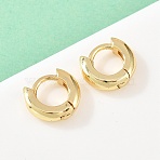 Brass Hoop Earrings, Cadmium Free & Lead Free, Long-Lasting Plated, Rack Plating, Real 18K Gold Plated, 9x10x3mm(EJEW-A156-14A-G)