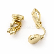 Alloy Clip-on Earring Findings, with Horizontal Loops, Flat Round, Golden, 15x7x9mm, Hole: 1mm(PALLOY-M208-02G)