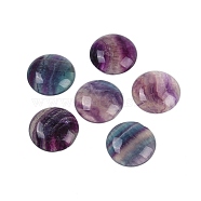 Natural Colorful Fluorite Cabochons, Half Round/Dome, 25x5.5mm(G-H1596-FR-25mm-26)