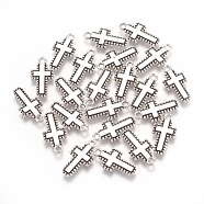 Tibetan Style Alloy Pendants, Cadmium Free & Lead Free, Antique Silver, 10x2mm, Hole: 2mm(LF0169Y)