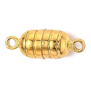 Brass Magnetic Clasps with Loops, Oval, Golden, 15.5x5.5mm, Hole: 1.5mm(KK-O134-13G)