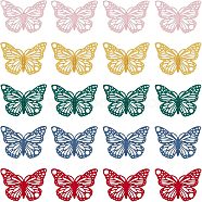 CHGCRAFT 30Pcs 5 Colors Spray Painted Alloy Pendants, Butterfly, Mixed Color, 13x19x0.2mm, Hole: 1.6mm, 6pcs/color(FIND-CA0005-13)