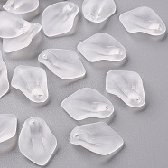 Transparent Frosted Acrylic Pendants, Petaline, White, 24x17x4mm, Hole: 1.8mm(MACR-S371-03A-701)