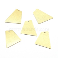 Brass Pendants, Cadmium Free & Nickel Free & Lead Free, Pentagon, Real 18K Gold Plated, 22x18x1mm, Hole: 1mm(KK-J279-22G-NR)
