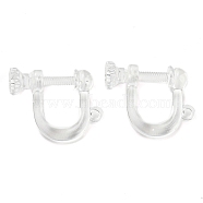 Resin Clip-on Earring Findings, Clear, 13.5x17x5mm, Hole: 1.4mm(X1-FIND-H046-04)