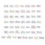 50Pcs Inspirational Theme Cartoon English Word Paper Sticker Label Set, Adhesive Label Stickers, for Suitcase & Skateboard & Refigerator Decor, Mixed Color, 29~47x59~73x0.25mm(DIY-G078-01)