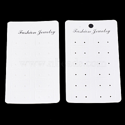 (Holiday Stock-Up Sale)Paper Display Cards, Used For Earrings, Rectangle, White, 130x75x0.3mm, Hole: 6mm(CDIS-S025-35)