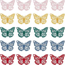 CHGCRAFT 30Pcs 5 Colors Spray Painted Alloy Pendants, Butterfly, Mixed Color, 13x19x0.2mm, Hole: 1.6mm, 6pcs/color(FIND-CA0005-13)