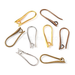 Brass Earring Hooks for Earring Designs, Ear Wire, with Horizontal Loop, Lead Free & Cadmium Free, Mixed Color, 20.5x8.5x2.5mm, Hole: 2mm, Pin: 1mm(X-KK-M142-02-RS)