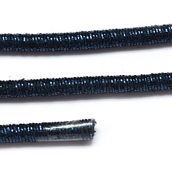 Polyester Cord, with Iron Findings, Prussian Blue, 6mm, about 54.68 yards(50m)/bundle(OCOR-E016-01C)