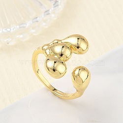 Brass Cuff Open Rings, Cadmium Free & Lead Free, Long-Lasting Plated, Rack Plating, Real 18K Gold Plated, 19mm, Inner Diameter: 17mm(RJEW-C170-02G)