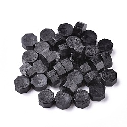 Sealing Wax Particles, for Retro Seal Stamp, Octagon, Black, 9mm(X-DIY-E033-A12)