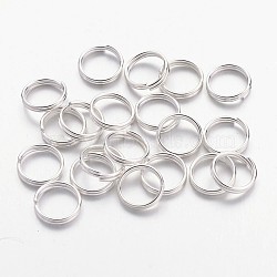 Iron Split Rings, Double Loops Jump Rings, Cadmium Free & Lead Free, Silver Color Plated, 8x1.4mm, about 6.6mm inner diameter, about 7000pcs/1000g(JRDS8mm)