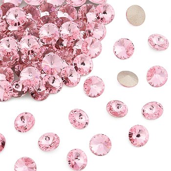 Preciosa&reg MAXIMA Crystal Round Stones, Czech Crystal, Bicone(436 11 177 Rivoli), Dura Foiling, 70020 Light Rose, SS47(10.55~10.9mm)