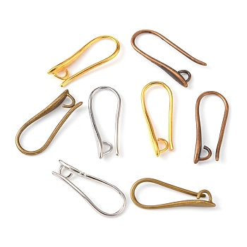 Brass Earring Hooks for Earring Designs, Ear Wire, with Horizontal Loop, Lead Free & Cadmium Free, Mixed Color, 20.5x8.5x2.5mm, Hole: 2mm, Pin: 1mm