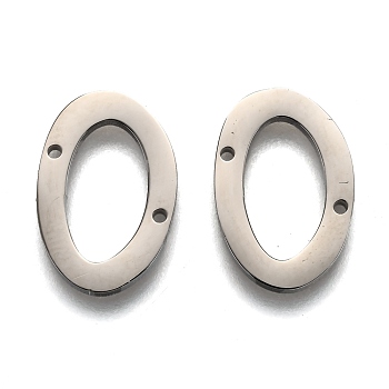 304 Stainless Steel Links Connectors, Letter, Letter.O, 17.5x12x1.5mm, Hole: 0.9mm