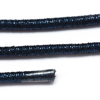 Polyester Cord, with Iron Findings, Prussian Blue, 6mm, about 54.68 yards(50m)/bundle