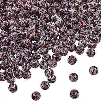 2 Strands Spray Painted Glass Beads Strands, Round, Rosy Brown, 8.5mm, Hole: 1.5mm, about 105pcs/strand, 31.89 inch(81cm)
