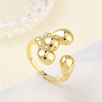 Brass Cuff Open Rings, Cadmium Free & Lead Free, Long-Lasting Plated, Rack Plating, Real 18K Gold Plated, 19mm, Inner Diameter: 17mm
