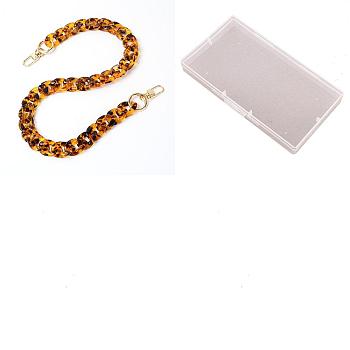 Resin Bag Handles, with Alloy Spring Gate Rings and Clasps, for Bag Straps Replacement Accessories, Sienna, 61.5cm, 1pc/box