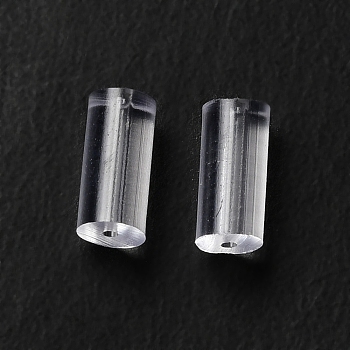 260Pcs Plastic Ear Nuts, Earring Backs, Column, Clear, 6x2.5mm, Hole: 0.5mm