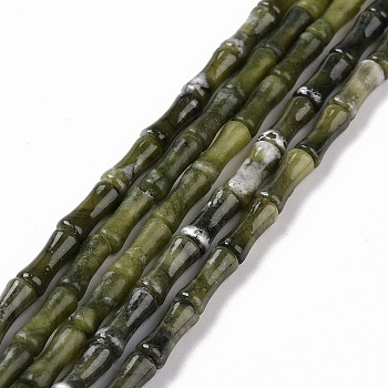 Natural Xinyi Jade/Chinese Southern Jade Beads Strands, Bamboo Stick, 12.5x5.5mm, Hole: 1mm, about 31pcs/strand, 15.75 inch(40cm)