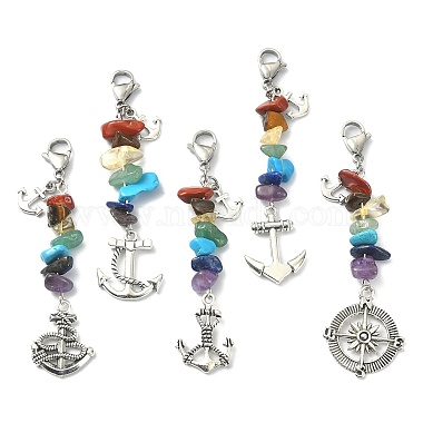 Anchor & Helm Mixed Stone Pendant Decorations