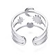 304 Stainless Steel Moon and Star Open Cuff Ring(RJEW-T023-32P)-2