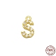 Real 18K Gold Plated 925 Sterling Silver Micro Pave Clear Cubic Zirconia Charms(STER-P054-10G-S)-1