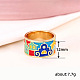 House Pattern Brass Enamel Finger Rings(FS-WG03239-02)-3
