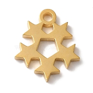 PVD Vacuum Plating 304 Stainless Steel Charms, Laser Cut, Star CharmsCharms, Golden, 10x9x1mm, Hole: 1.2mm(STAS-L081-026G)