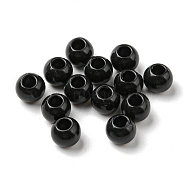 Opaque Acrylic Beads, Flat Round, Black, 6x5mm, Hole: 2.5mm, 5600pcs/500g(OACR-I006-01B)